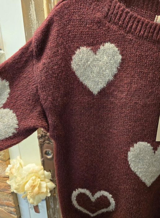 Marta du Château ihanan mukava sydänkuosi neule Amarante 64023 Wine viininpunainen tuotekuva 2 Marta du Château ihanan mukava sydänkuosi neule Amarante 64023 Wine viininpunainen tuotekuva 2