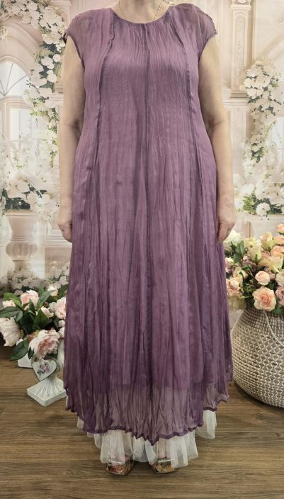 Grizas silkkimekko 91785 Puna-purppura (602) ihana sifonki alusmekolla tuotekuva 6
