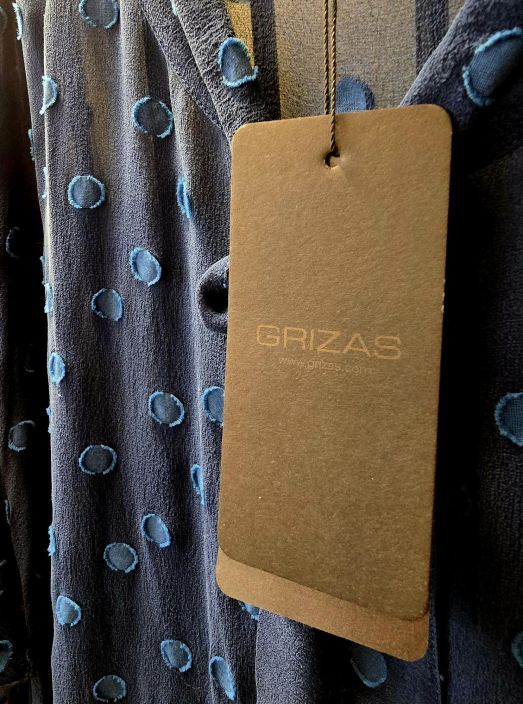 Grizas silkkipaita 51414 Yön sininen läpikuultava pallokuosi ja suloinen rusetti kauluksessa tuotekuva 1