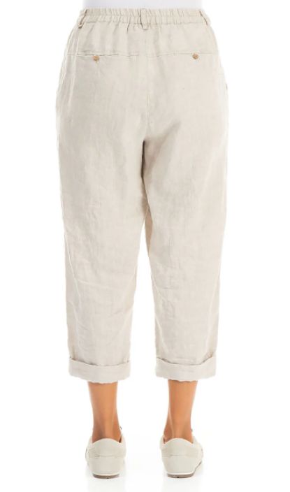 Grizas pellavahousut 3713 Natural pellava Vyötäröllä resori takaamassa istuvuuden tuotekuva 2 Grizas pellavahousut 3713 Natural pellava Vyötäröllä resori takaamassa istuvuuden tuotekuva 2