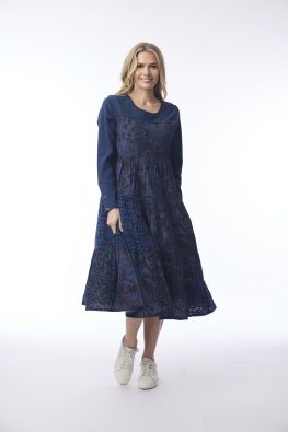 Orientique mekko 21465 Tabriz tummansininen kauniit yksityiskohdat