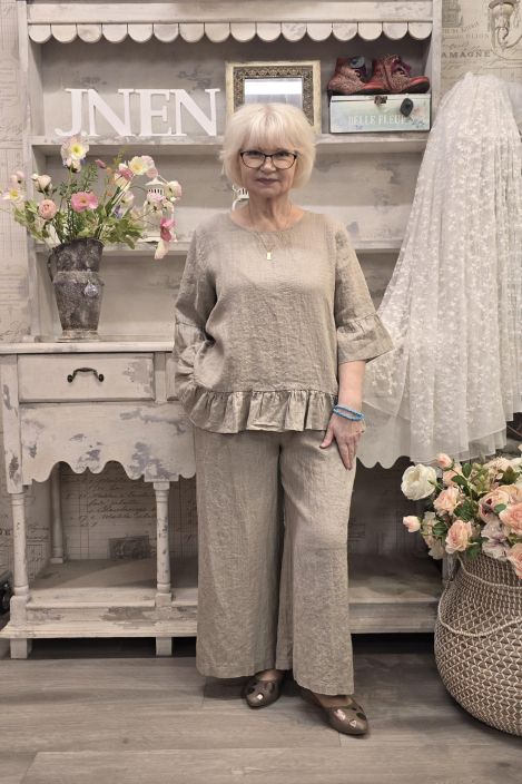 THING pellavapusero 7233 Natural Mukava ja suloinen malli tuotekuva 3