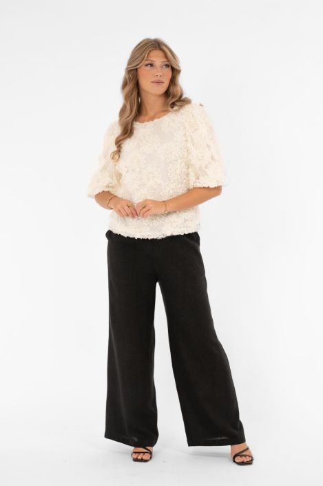 Capri Collection kukkapaita Fleur offwhite ihana verkkokangas kukilla tuotekuva 4