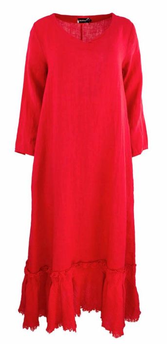 Boheme mekko B (Punainen) Tama Bohemen ihana mekko on valmistettu ohuesta ja pehmeasta pellavasta! Laatu on kasitelty