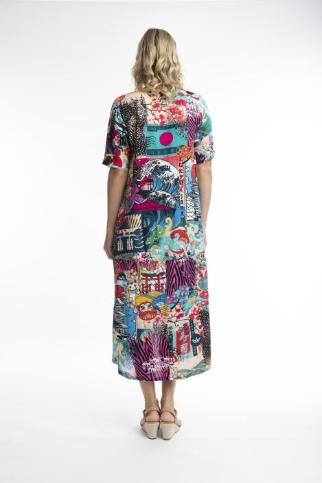 Orientique mekko 9193 Onikawa Kaunis pitka mekko jonka mukava laatu on taydellinen kesaksi. Japanista inspiraationsa