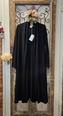 BLUSBAR Blusbar merinovilla jakku 8010 Musta ihanasti aaltoileva pitkä klassikko