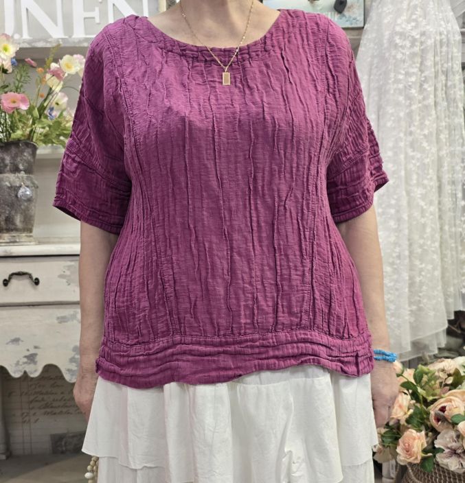 Grizas paita 52730 Pinkki tyylikäs takaa pidempi malli pehmeästä silkki/pellavasta tuotekuva 4