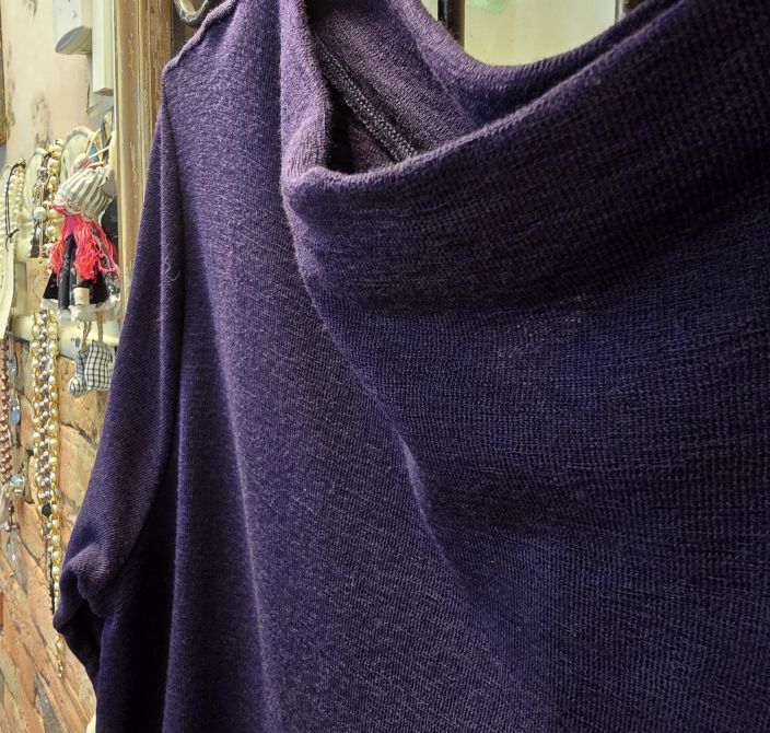 Blusbar tunika 6040 Aubergine munakoiso tyylikäs merinovilla neuletunika tuotekuva 2