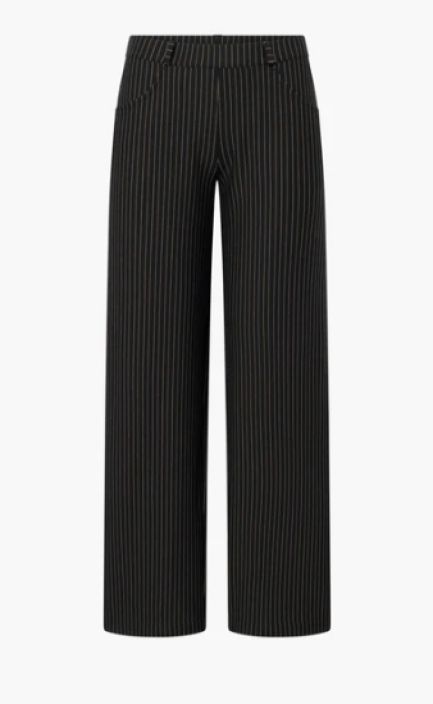 Laure housut Donna raidalliset mustat Loose jersey harjattu ja medium pituus tuotekuva 5
