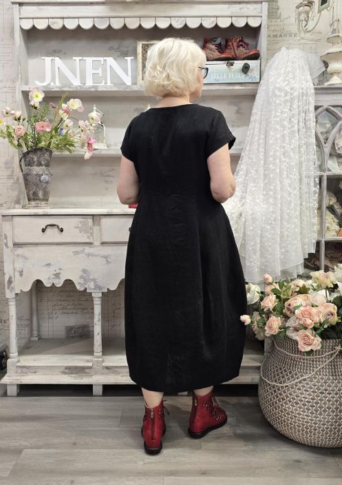 THING pellavamekko 7238 Musta tulppaanihelma pitkä tuotekuva 4