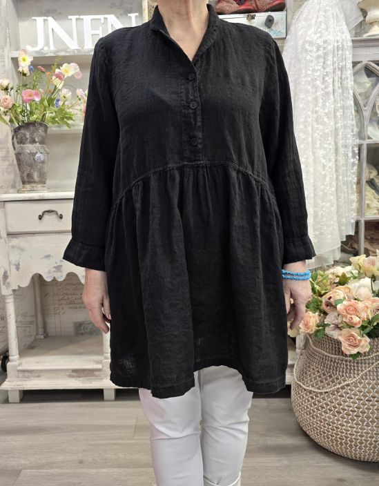 Grizas pellavatunika 52762 Musta tyylikäs ja romanttinen malli tuotekuva 5