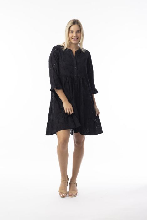 Orientique brodeerattu mekko 40239 Musta kaunis frilla helma Tama mekko on taydellinen kesaan miellyttavan puuvillan Orientique brodeerattu mekko 40239 Musta kaunis frilla helma Tama mekko on taydellinen kesaan miellyttavan puuvillan