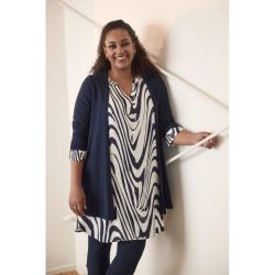 PONT NEUF Pont Neuf tunika Blake V4399 tyylikäs Navy aaltoileva kuosi
