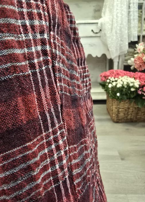 THING mekko 7097 Wine viininpunainen Tyylikäs ja ajaton haalistettu ruutukuosi tuotekuva 5