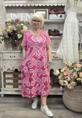 BLUSBAR Blueberry mekko 9771 Fuchsia pinkki pehmeä pellava tulppaanihelma
