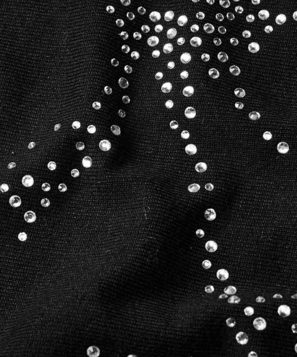 MASAI neule Fanasi Musta ylisuuri klassikko neule kiiltävillä jalokivillä kukka tuotekuva 6