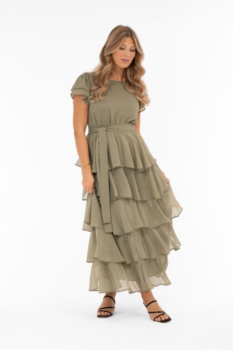 Capri Collection mekko Dawn Salvianvihreä ihanat kerrokset tuotekuva 2