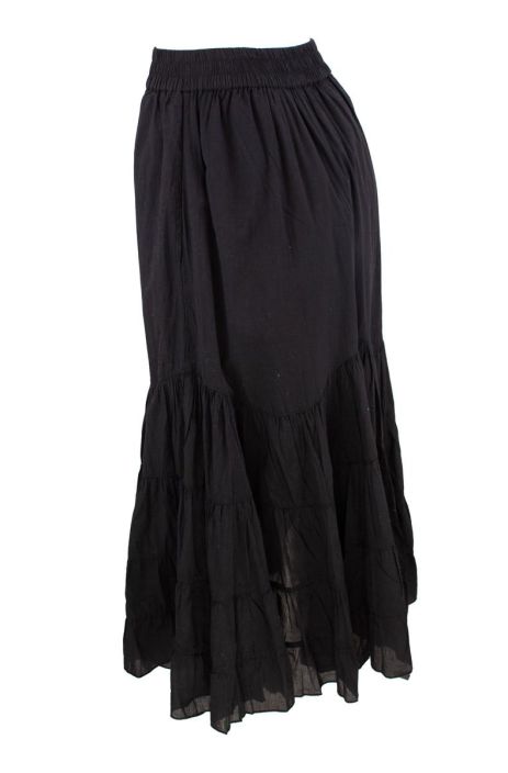 Boheme hame B13192 Musta pehmeä vuorellinen, monikäyttöinen puuvilla hame tuotekuva 2