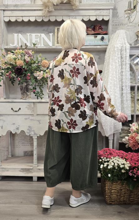 Marta du Château paita kauluksella 558920 beige kukkakuosi tuotekuva 4