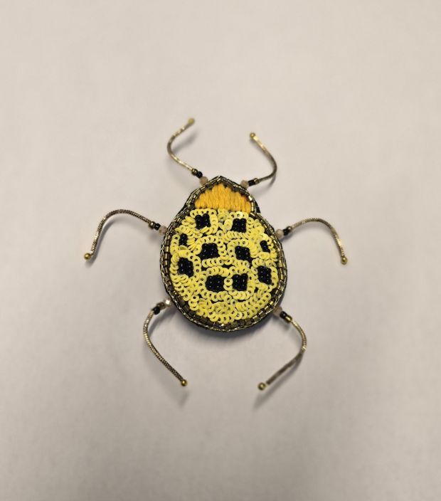 Erfurt koriste ötökkä hakaneulalla, käsityötä Vihreä/Mustatäplä kuoriainen tuotekuva 3