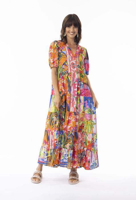 Escape mekko 30152 Stefania pirteä värikäs kuosi tuotekuva 1