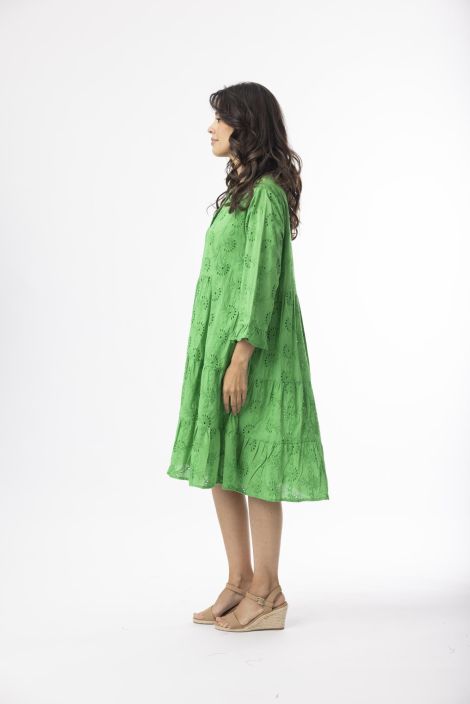 Orientique brodeerattu mekko 40239 Vihreä kaunis frilla helma tuotekuva 1