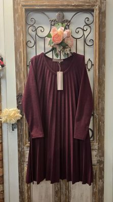 MARTA DU CHÂTEAU Marta du Château mekko 71653 BBordeaux viininpunainen ihanan tuntuinen viskoosi/villa pliseerattu malli