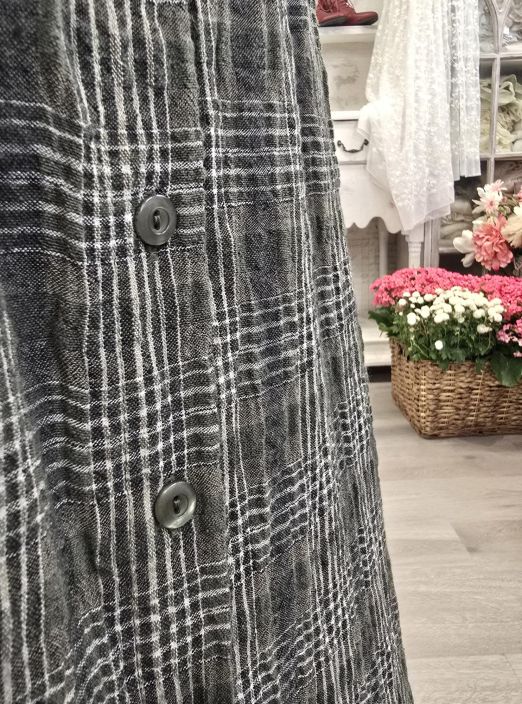 THING mekko / kevytjakku 7098 Herb ihana vhreä ruutukuosi edestä napitettu mekko tuotekuva 7