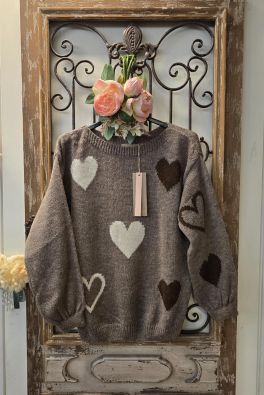 MARTA DU CHÂTEAU Marta du Château ihanan mukava sydänkuosi neule Amarante 64023 Fango