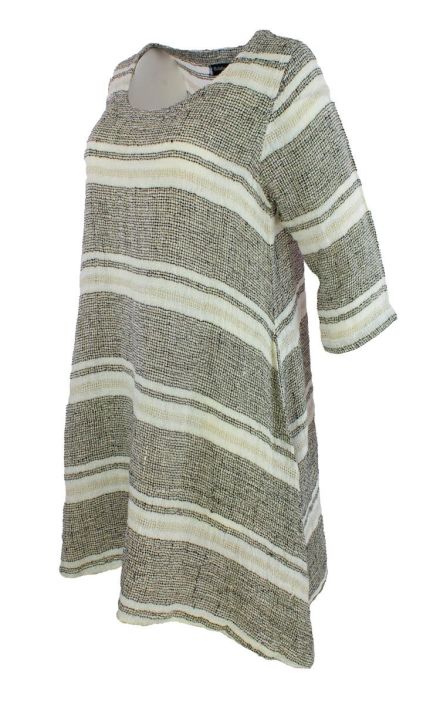 Boheme mekko B13187 Kauniit raidat pehmeässä pellavassa tuotekuva 2