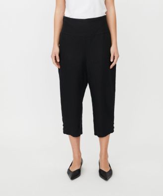 MASAI housut Penna Musta tyylikkäät ajattomat pellavahousut