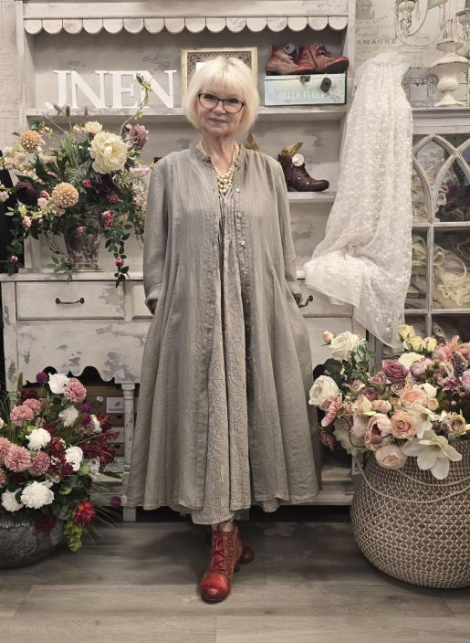 Grizas silkkijakku 71408 Harmaa/hiekka läpikuultava asun viimeistelijä tuotekuva 4