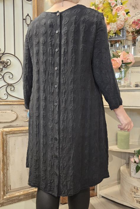 Grizas silkki tunika/mekko 51604 (17) Musta laadukasta silkkiä ajattomalla pallokuosilla tuotekuva 5