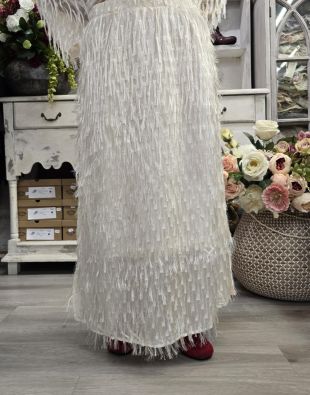 NOEN NOEN suloinen hame 85805 offwhite ihanilla hapsuilla