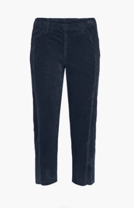 Laurie housut Piper Pure regular Navy tummansiniset tyylikkaat vakosametti housut Cropped pituus Piper Crop sametti on