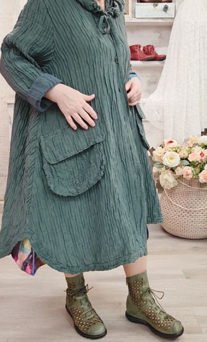 Grizas klassikko jakku 7331 metsän vihreä ihana hupullinen "taiteilijan" jakku tekstuurilla tuotekuva 2 Grizas klassikko jakku 7331 metsän vihreä ihana hupullinen "taiteilijan" jakku tekstuurilla tuotekuva 2