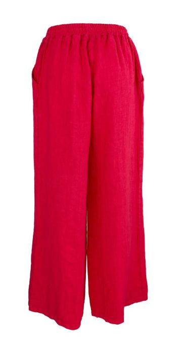 Boheme pellavahousut B13176 Kaunis punainen ihana leveä kesämalli tuotekuva 3