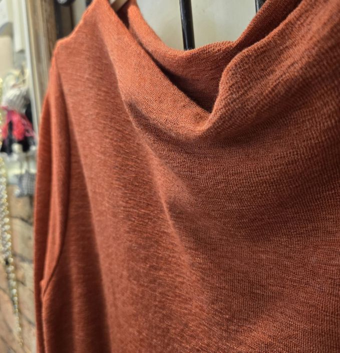 Blusbar tunika 6040 Terracotta tyylikäs merinovilla neuletunika tuotekuva 2