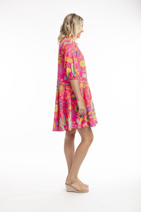 Orientique mekko 1120 Kusadasi pink Orientique mekko joka on valmistettu ymparistoystavallisesta, orgaanisesta puuvillasta.