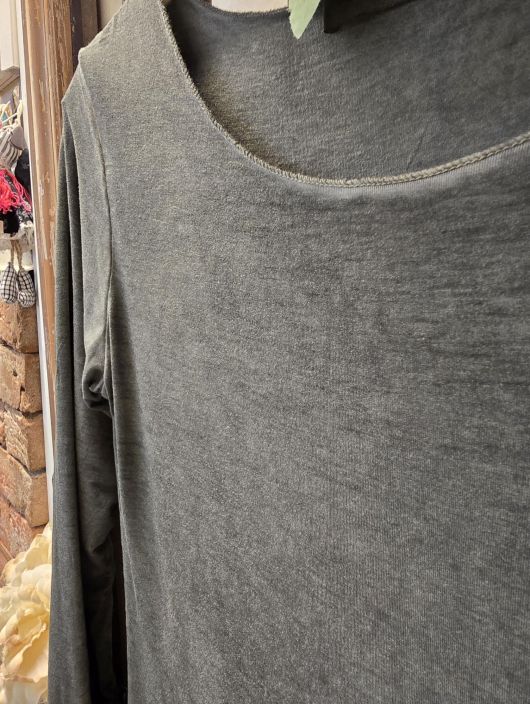 Marta du Château Murrettu vihreä paita pitsi hihojensuilla kaunis aluspaita joustavasta viskoosista tuotekuva 1