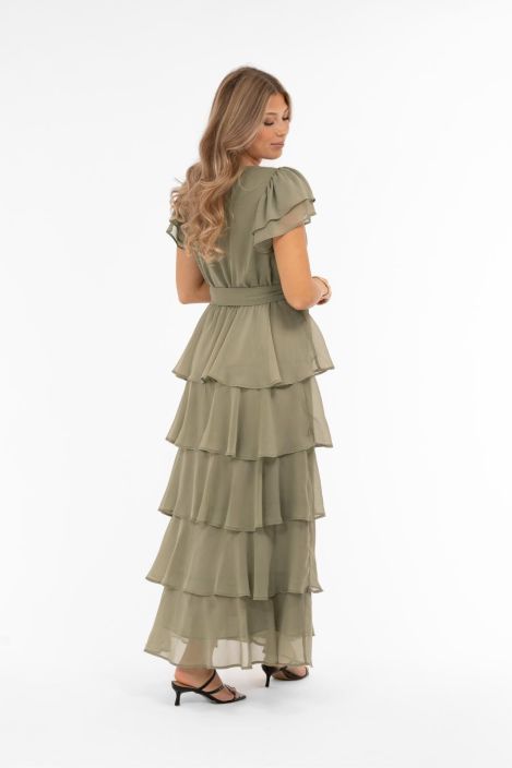 Capri Collection mekko Dawn Salvianvihreä ihanat kerrokset tuotekuva 4