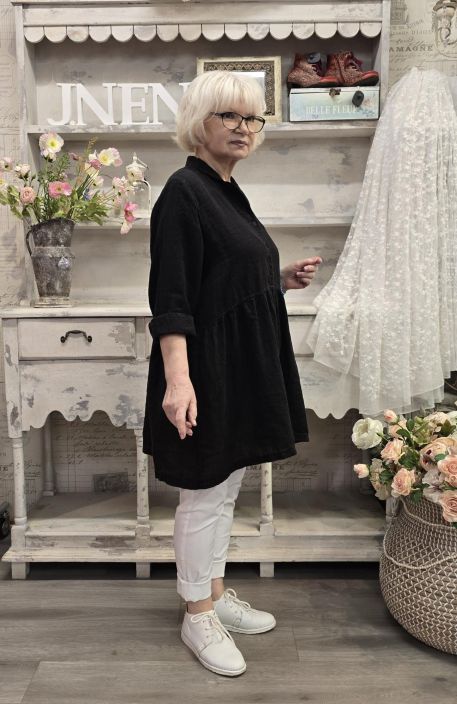 Grizas pellavatunika 52762 Musta tyylikäs ja romanttinen malli tuotekuva 2