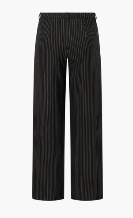 Laure housut Donna raidalliset mustat Loose jersey harjattu ja medium pituus tuotekuva 4
