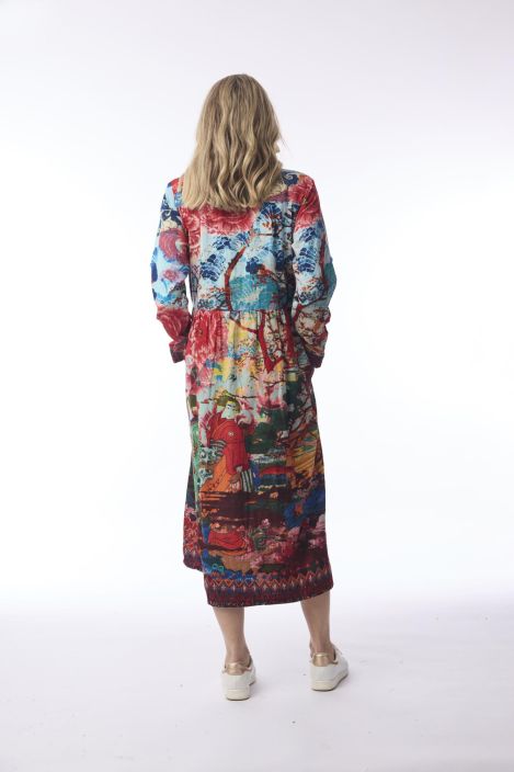 Orientique mekko 61774 Nippori värikäs vakosametti tuotekuva 5
