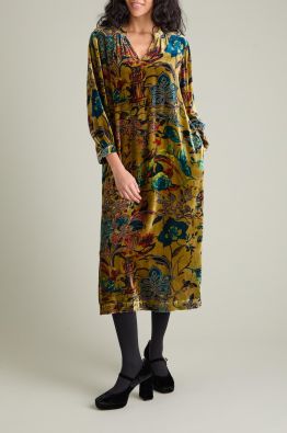 SAHARA Sahara mekko GRD6589 Silky Velvet Floral upea kuosi laadukkaalla silkki/viskoosi sametilla