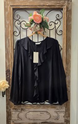 MASAI MASAI paita Beauna Musta kaunis paita frilloilla