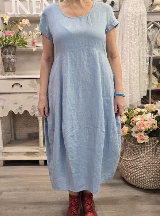 THING pellavamekko 7238 Vaaleansininen tulppaanihelma pitkä tuotekuva 5