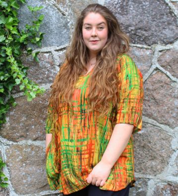 ANGEL CIRCLE Angel Circle tunika KK1864T tyylikäs poltettu oranssi ja vihreä