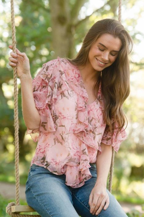 Capri Collection pusero Blossom Roosa kaunis paita sifongista vuorattu tuotekuva 2