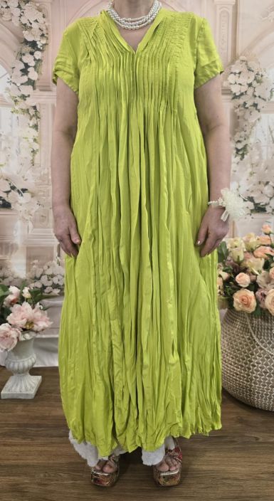 Grizas silkkimekko 5709 Lime (606) Upea juhlamekko hiuslaskoksilla tuotekuva 7